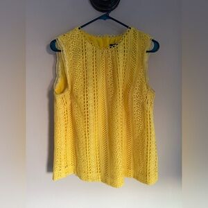 J. Crew Yellow Lace Sleeveless Blouse